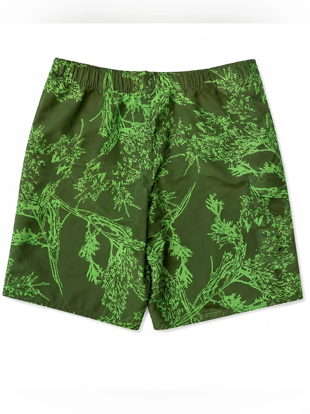 NWT Eddie Bauer Men’s XL Green Botanical Board Swim Shorts Mesh Lined Beach